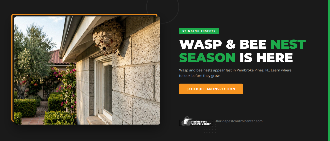 Professional wasp and bee nest control service in Pembroke Pines FL - Florida Pest Control Center
